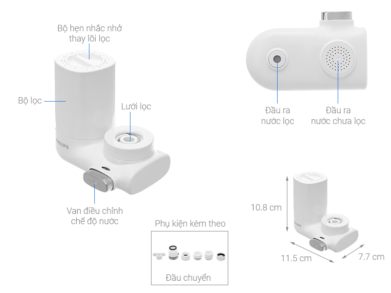 Bộ lọc nước tại vòi Philips AWP3753/98 | Bách Hoá Điện