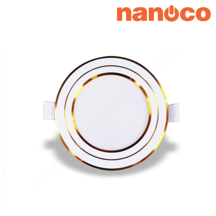Đèn Led Âm Trần Đổi Màu Nanoco 12W Viền Vàng Seri 3S | Bách Hoá Điện